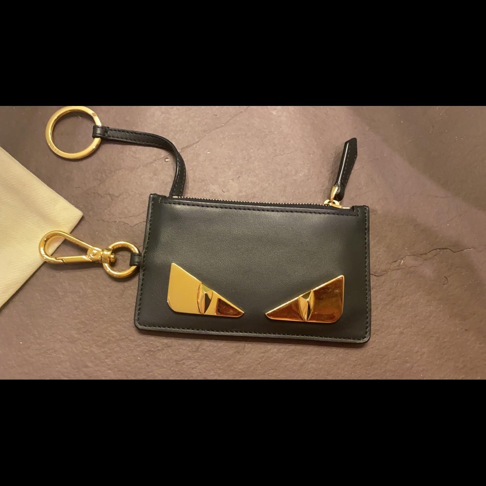 Fendi card holder key pouch leather case
